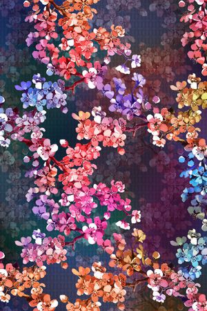 绿植树叶印花花型图片