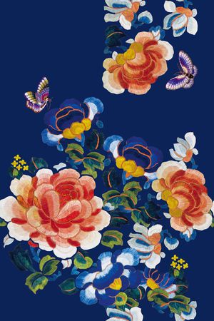 花卉蝴蝶印花花型图片