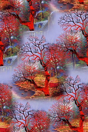 抽象花卉印花花型图片