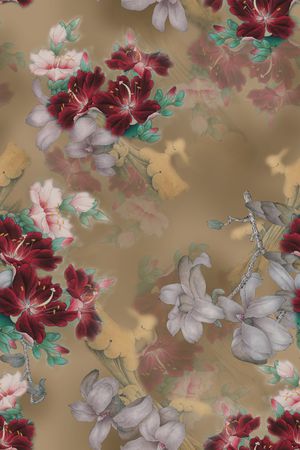 旗袍印花花型图片