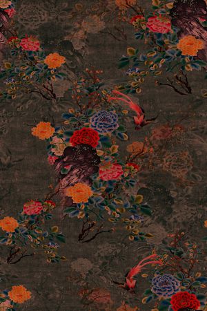 花鸟印花花型图片