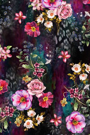 绿植树叶印花花型图片
