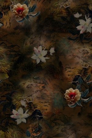 旗袍印花花型图片