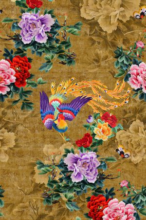 花鸟印花花型图片