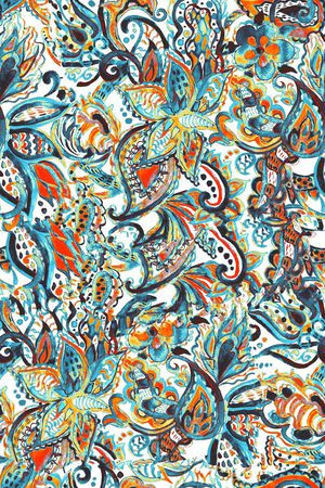 民族花卉印花花型图片