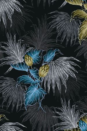 线条画印花花型图片