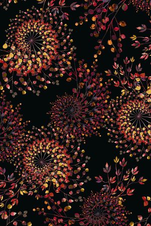 绿植树叶印花花型图片
