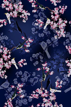 花鸟印花花型图片
