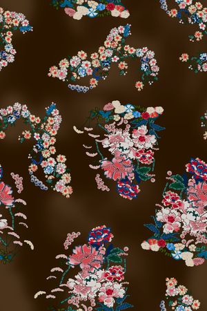 旗袍印花花型图片