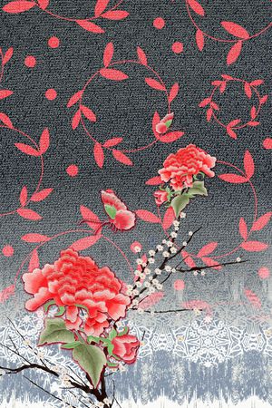 女装定位花印花花型图片