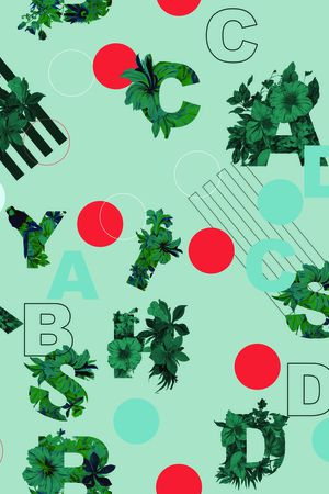 字母印花花型图片
