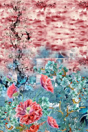 女装定位花印花花型图片