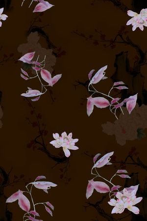 旗袍印花花型图片