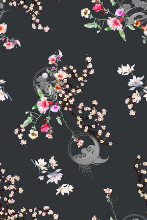 旗袍印花花型图片