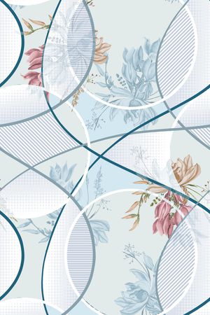 线条画印花花型图片