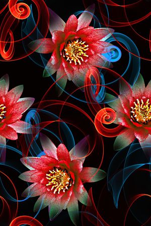 手绘花卉印花花型图片