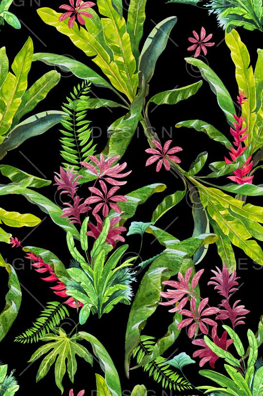 热带花型印花花型图片