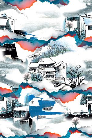 旗袍印花花型图片