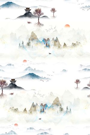旗袍印花花型图片