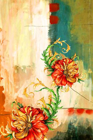 女装定位花印花花型图片