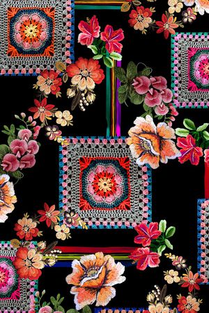 几何印花花型图片