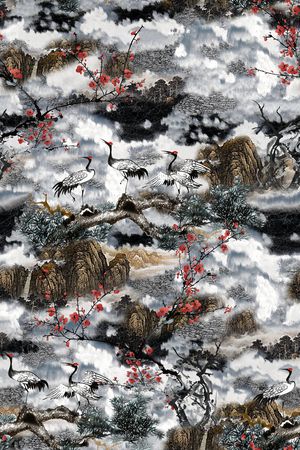 梅花印花花型图片