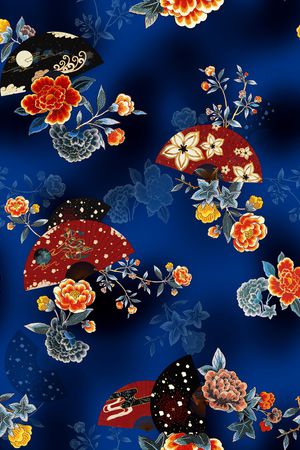 扇子印花花型图片