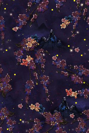 绿植树叶印花花型图片