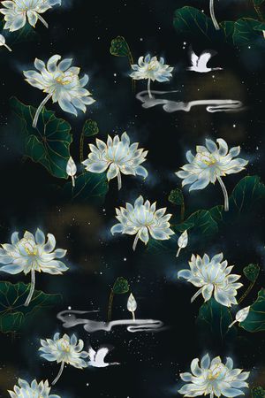 绿植树叶印花花型图片