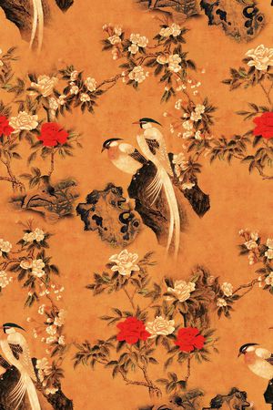 旗袍印花花型图片