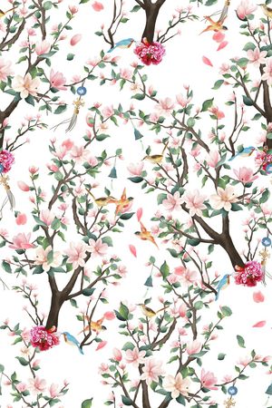 旗袍印花花型图片
