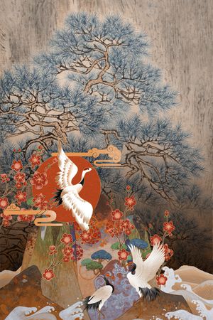 梅花印花花型图片