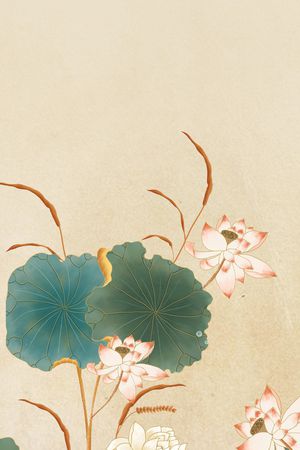 荷花印花花型图片