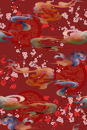 祥云印花花型图片