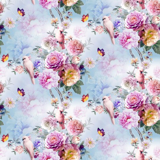 鹦鹉印花花型图片