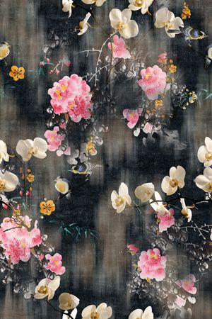 花鸟印花花型图片