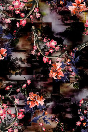 梅花印花花型图片