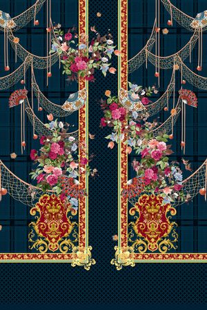 女装定位花印花花型图片