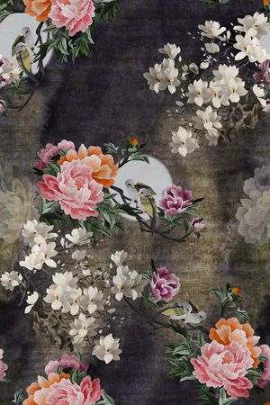 花鸟印花花型图片