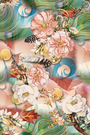 抽象印花花型图片