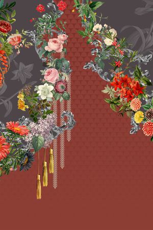 连衣裙印花花型图片