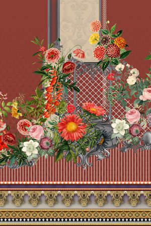 定位花印花花型图片