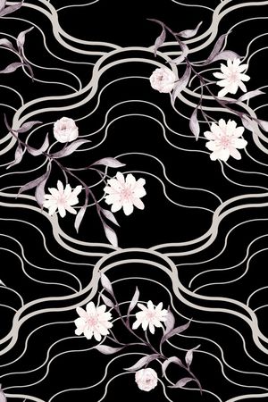 绿植树叶印花花型图片