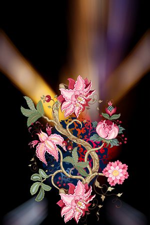 女装定位花印花花型图片