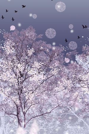 树林印花花型图片