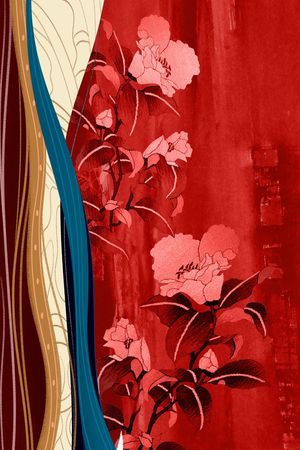 中国风定位花印花花型图片