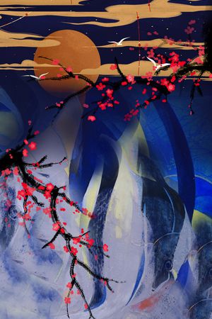 梅花印花花型图片