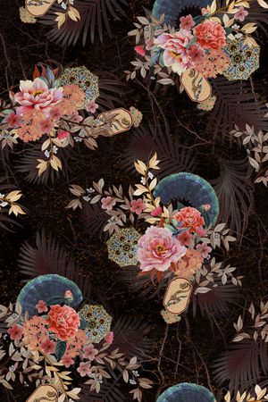 香云纱印花花型图片