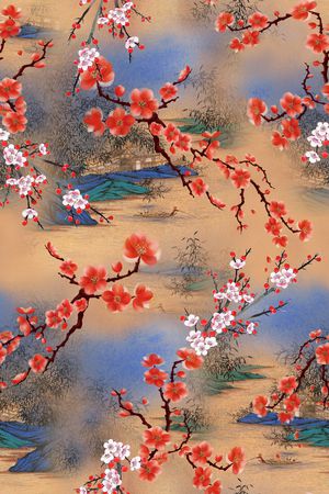 梅花印花花型图片
