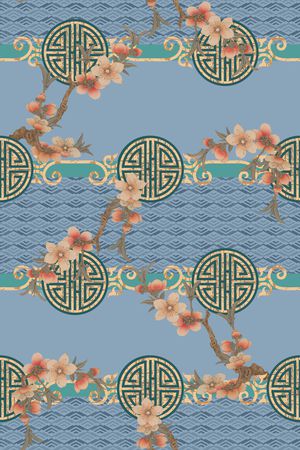 梅花印花花型图片